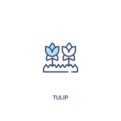 tulip concept 2 colored icon. simple line element illustration. outline blue tulip symbol. can be used for web and mobile ui/ux.
