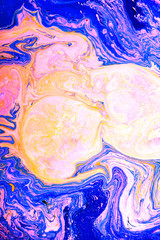 Mixture of acrylic paints Abstract liquid marble texture Fluid art. Deep colour background