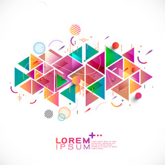 Abstract colorful and mixed creative geometric template, vector illustration