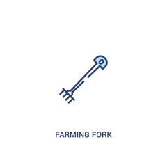farming fork concept 2 colored icon. simple line element illustration. outline blue farming fork symbol. can be used for web and mobile ui/ux.