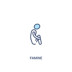 famine concept 2 colored icon. simple line element illustration. outline blue famine symbol. can be used for web and mobile ui/ux.