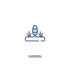 garden concept 2 colored icon. simple line element illustration. outline blue garden symbol. can be used for web and mobile ui/ux.