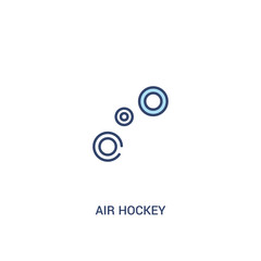 air hockey concept 2 colored icon. simple line element illustration. outline blue air hockey symbol. can be used for web and mobile ui/ux.