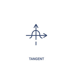 tangent concept 2 colored icon. simple line element illustration. outline blue tangent symbol. can be used for web and mobile ui/ux.