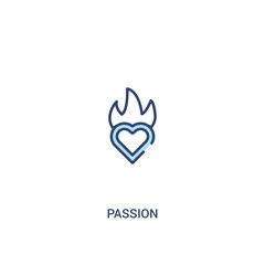 passion concept 2 colored icon. simple line element illustration. outline blue passion symbol. can be used for web and mobile ui/ux.