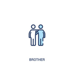 brother concept 2 colored icon. simple line element illustration. outline blue brother symbol. can be used for web and mobile ui/ux.