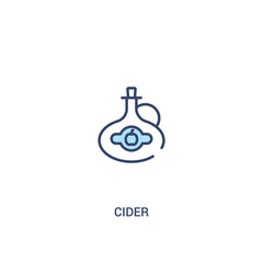 cider concept 2 colored icon. simple line element illustration. outline blue cider symbol. can be used for web and mobile ui/ux.