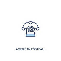 american football jersey concept 2 colored icon. simple line element illustration. outline blue american football jersey symbol. can be used for web and mobile ui/ux.