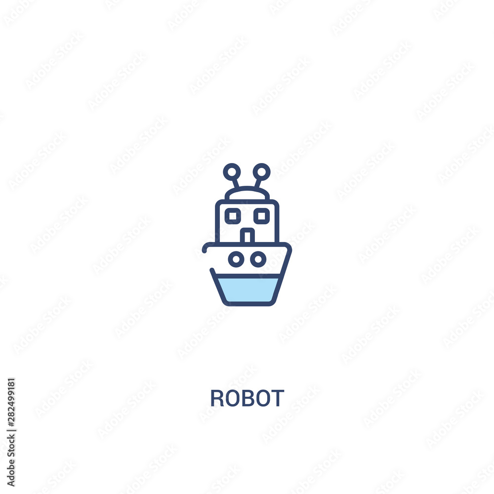 Poster robot concept 2 colored icon. simple line element illustration. outline blue robot symbol. can be us