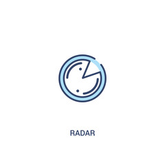 radar concept 2 colored icon. simple line element illustration. outline blue radar symbol. can be used for web and mobile ui/ux.