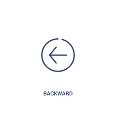 backward concept 2 colored icon. simple line element illustration. outline blue backward symbol. can be used for web and mobile ui/ux.