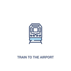 train to the airport concept 2 colored icon. simple line element illustration. outline blue train to the airport symbol. can be used for web and mobile ui/ux.