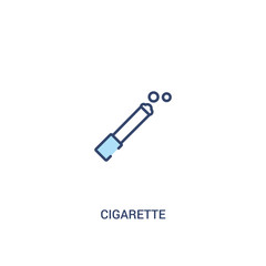 cigarette concept 2 colored icon. simple line element illustration. outline blue cigarette symbol. can be used for web and mobile ui/ux.