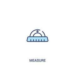 Fototapeta premium measure concept 2 colored icon. simple line element illustration. outline blue measure symbol. can be used for web and mobile ui/ux.