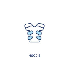 hoodie concept 2 colored icon. simple line element illustration. outline blue hoodie symbol. can be used for web and mobile ui/ux.
