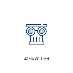 jonic column concept 2 colored icon. simple line element illustration. outline blue jonic column symbol. can be used for web and mobile ui/ux.