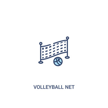volleyball net concept 2 colored icon. simple line element illustration. outline blue volleyball net symbol. can be used for web and mobile ui/ux.