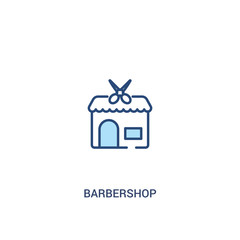 barbershop concept 2 colored icon. simple line element illustration. outline blue barbershop symbol. can be used for web and mobile ui/ux.