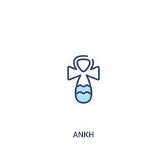 ankh concept 2 colored icon. simple line element illustration. outline blue ankh symbol. can be used for web and mobile ui/ux.