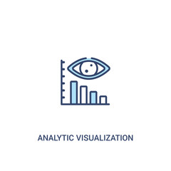 analytic visualization concept 2 colored icon. simple line element illustration. outline blue analytic visualization symbol. can be used for web and mobile ui/ux.