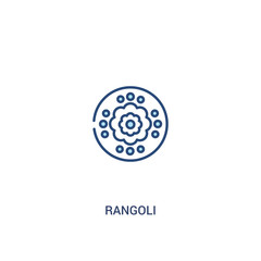 rangoli concept 2 colored icon. simple line element illustration. outline blue rangoli symbol. can be used for web and mobile ui/ux.