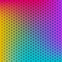 Rainbow gradient background with honeycomb texture