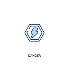 danger concept 2 colored icon. simple line element illustration. outline blue danger symbol. can be used for web and mobile ui/ux.