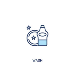 wash concept 2 colored icon. simple line element illustration. outline blue wash symbol. can be used for web and mobile ui/ux.