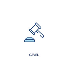 gavel concept 2 colored icon. simple line element illustration. outline blue gavel symbol. can be used for web and mobile ui/ux.