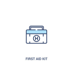 first aid kit concept 2 colored icon. simple line element illustration. outline blue first aid kit symbol. can be used for web and mobile ui/ux.