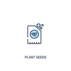 plant seeds concept 2 colored icon. simple line element illustration. outline blue plant seeds symbol. can be used for web and mobile ui/ux.