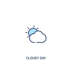 cloudy day concept 2 colored icon. simple line element illustration. outline blue cloudy day symbol. can be used for web and mobile ui/ux.