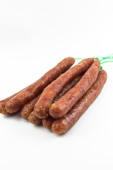 Chinese sausage isolated on white background