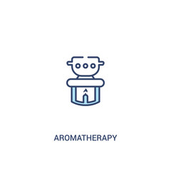 aromatherapy concept 2 colored icon. simple line element illustration. outline blue aromatherapy symbol. can be used for web and mobile ui/ux.