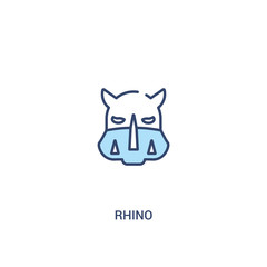 rhino concept 2 colored icon. simple line element illustration. outline blue rhino symbol. can be used for web and mobile ui/ux.