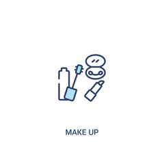 make up concept 2 colored icon. simple line element illustration. outline blue make up symbol. can be used for web and mobile ui/ux.