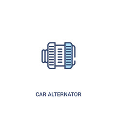 car alternator concept 2 colored icon. simple line element illustration. outline blue car alternator symbol. can be used for web and mobile ui/ux.