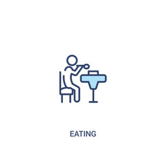 eating concept 2 colored icon. simple line element illustration. outline blue eating symbol. can be used for web and mobile ui/ux.