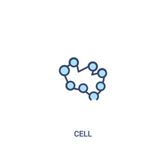 cell concept 2 colored icon. simple line element illustration. outline blue cell symbol. can be used for web and mobile ui/ux.