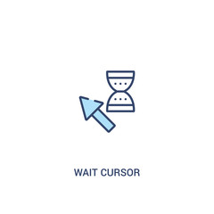 wait cursor concept 2 colored icon. simple line element illustration. outline blue wait cursor symbol. can be used for web and mobile ui/ux.