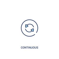 continuous concept 2 colored icon. simple line element illustration. outline blue continuous symbol. can be used for web and mobile ui/ux.
