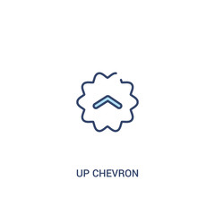 up chevron concept 2 colored icon. simple line element illustration. outline blue up chevron symbol. can be used for web and mobile ui/ux.