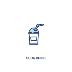 soda drink concept 2 colored icon. simple line element illustration. outline blue soda drink symbol. can be used for web and mobile ui/ux.