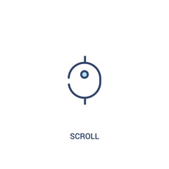 scroll concept 2 colored icon. simple line element illustration. outline blue scroll symbol. can be used for web and mobile ui/ux.