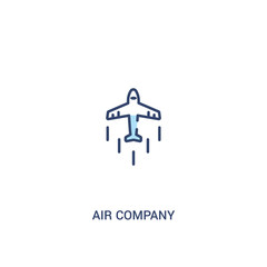 air company concept 2 colored icon. simple line element illustration. outline blue air company symbol. can be used for web and mobile ui/ux.