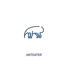 anteater concept 2 colored icon. simple line element illustration. outline blue anteater symbol. can be used for web and mobile ui/ux.