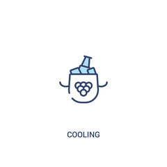 cooling concept 2 colored icon. simple line element illustration. outline blue cooling symbol. can be used for web and mobile ui/ux.