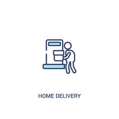 Fototapeta premium home delivery concept 2 colored icon. simple line element illustration. outline blue home delivery symbol. can be used for web and mobile ui/ux.