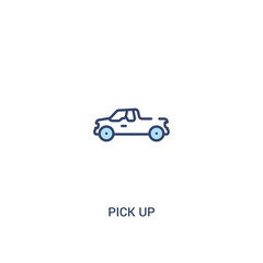 pick up concept 2 colored icon. simple line element illustration. outline blue pick up symbol. can be used for web and mobile ui/ux.