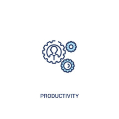 productivity concept 2 colored icon. simple line element illustration. outline blue productivity symbol. can be used for web and mobile ui/ux.